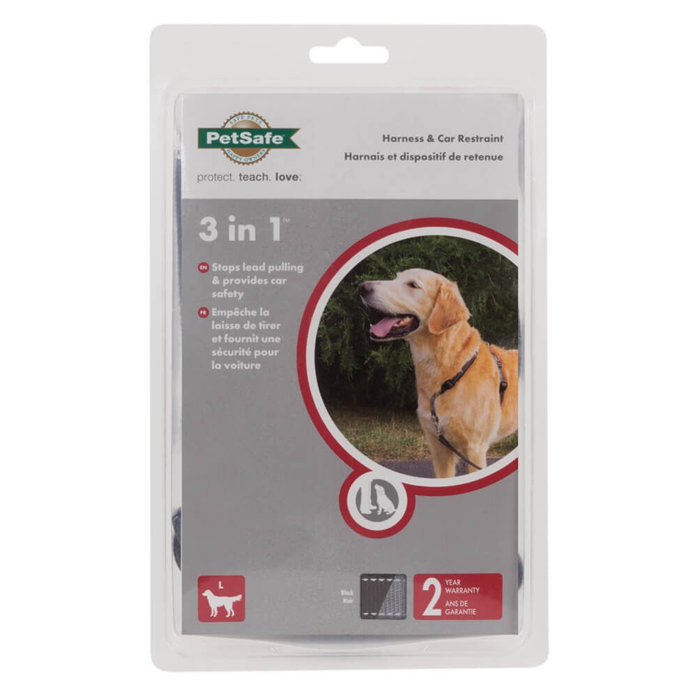 Petsafe 3 In 1 Harness Blk Lge