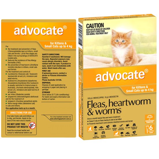 Advocate Cat Small Orange 6pk