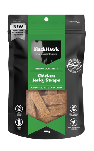 Black Hawk Chicken Jerky Straps 100G