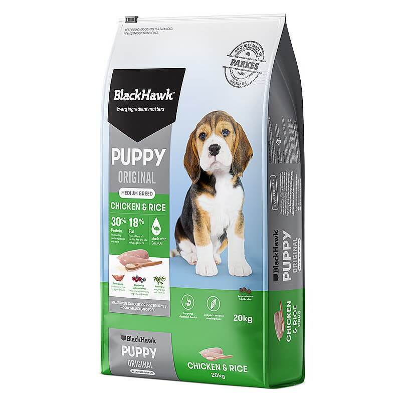 Black Hawk Puppy Medium Breed Chicken & Rice 20kg