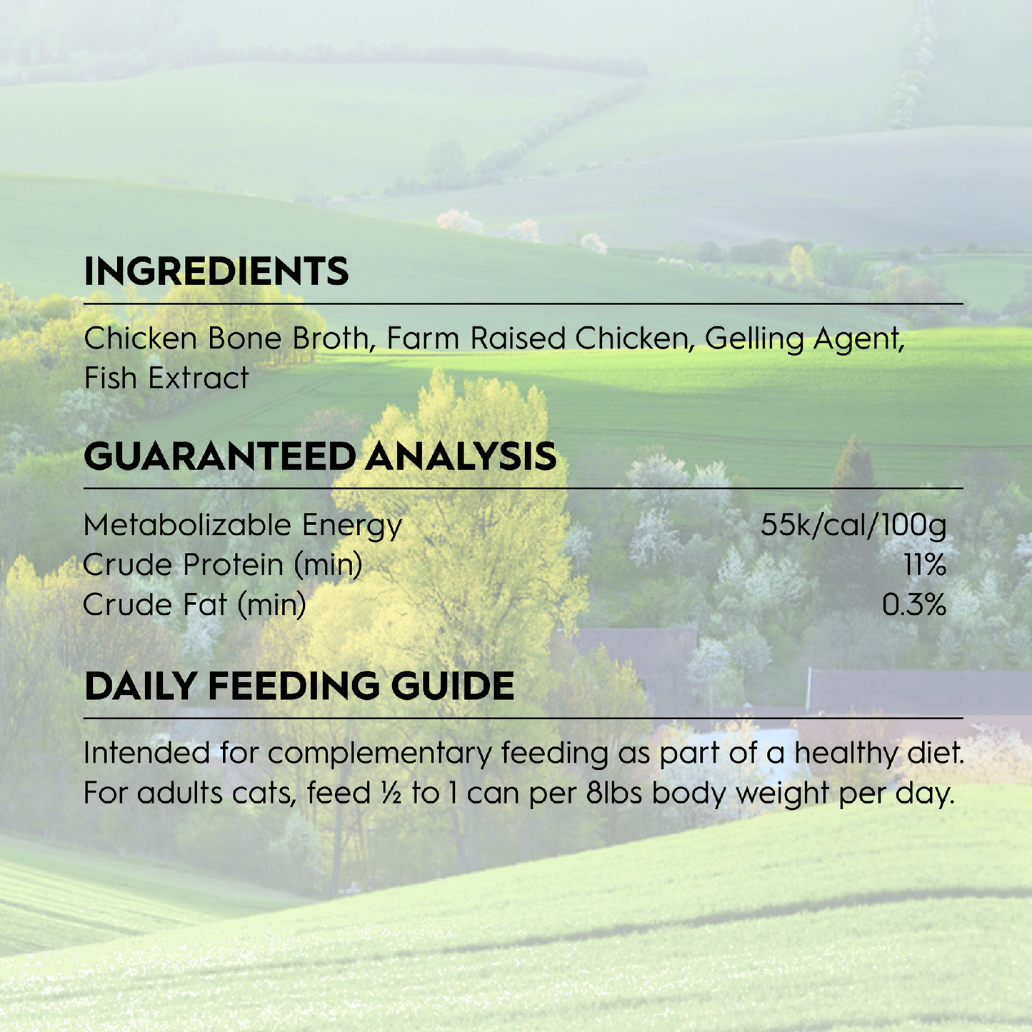 TRILOGY ADULT CAT FARM RAISED CHICKEN IN BONE BROTH 85G
