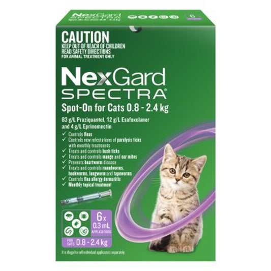 NexGard Spectra spot-on For Cats 0.8-2.4kg 6pk