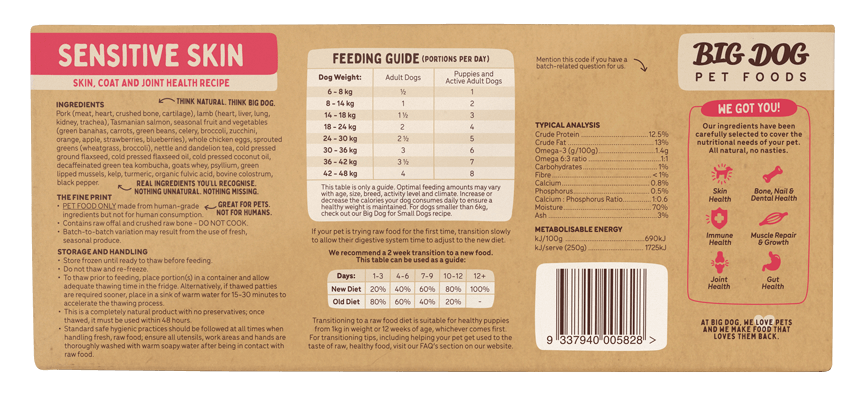 Big Dog Barf Sensitive Skin