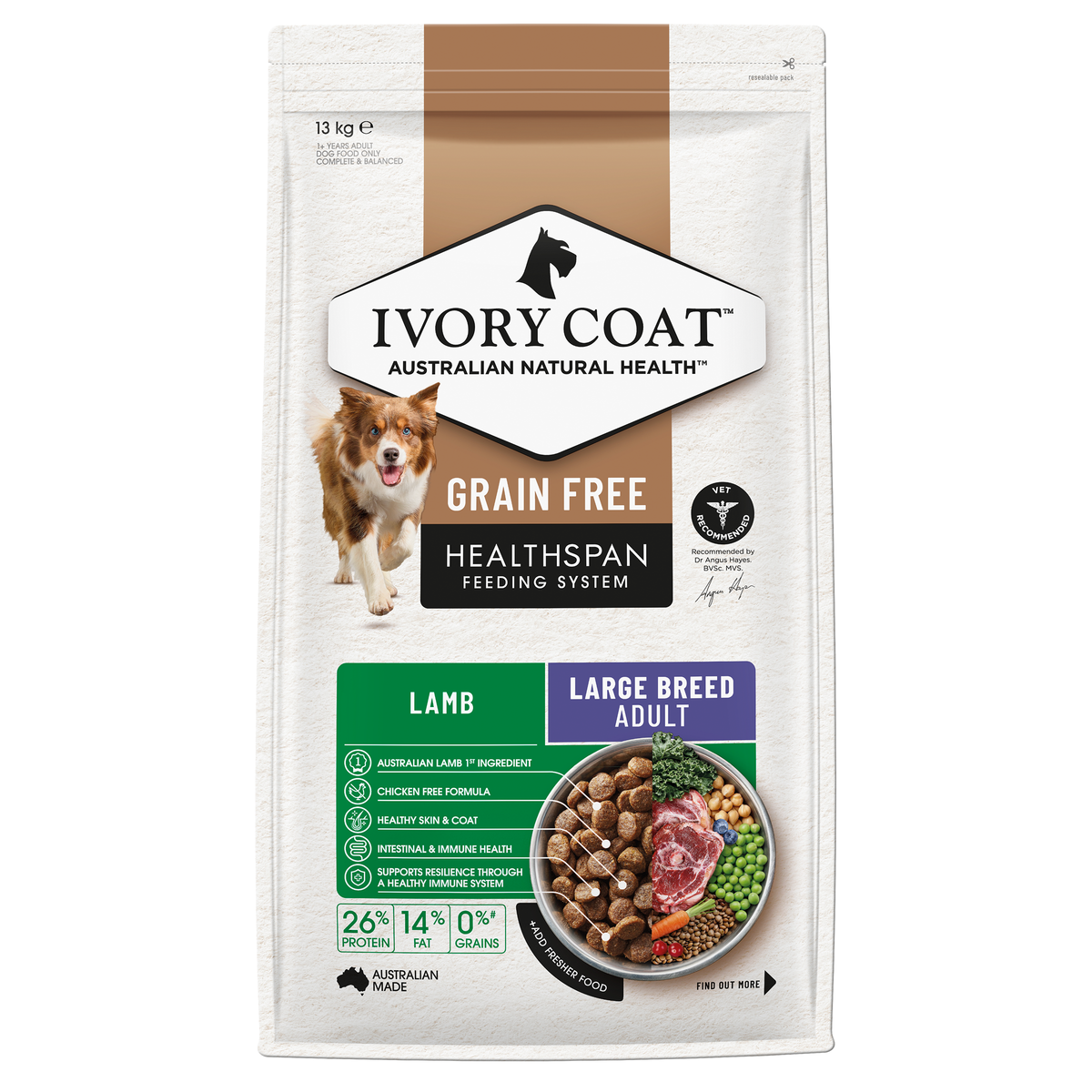 Ivory Coat Adult Grain Free Lamb 13kg