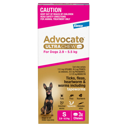 Advocate Ultra Chew For Dogs 2.9-5.5kg 3pack