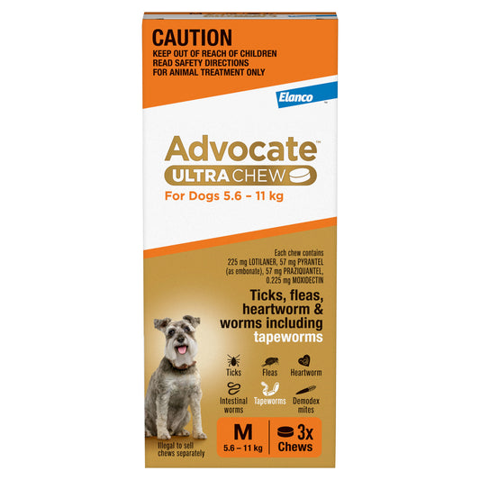 Advocate Ultra Chew For Dogs 5.6-11kg 3 Pack