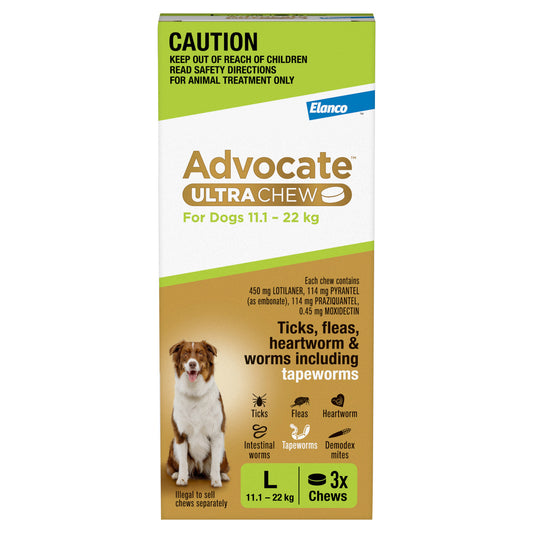 Advocate Ultra Chew For Dogs 11-22kg 3 Pack