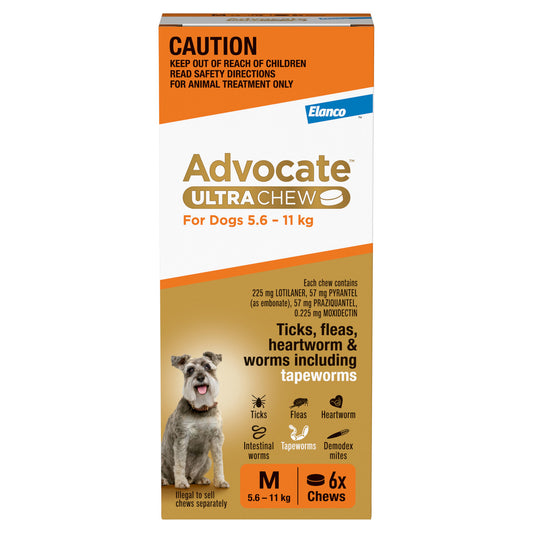 Advocate Ultra Chew For Dogs 5.6-11kg 6 Pack