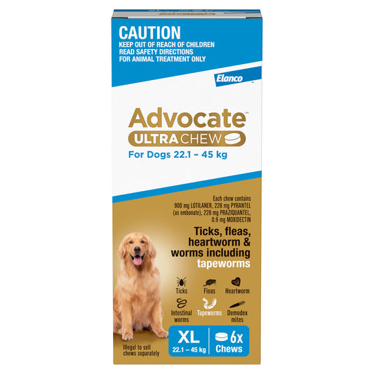Advocate Ultra Chew For Dogs 22-45kg 6 Pack
