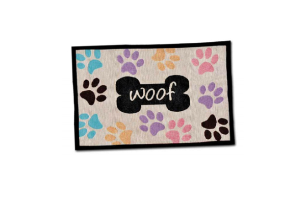 Bella Fashion Mat Woof Colourful Paw Prints