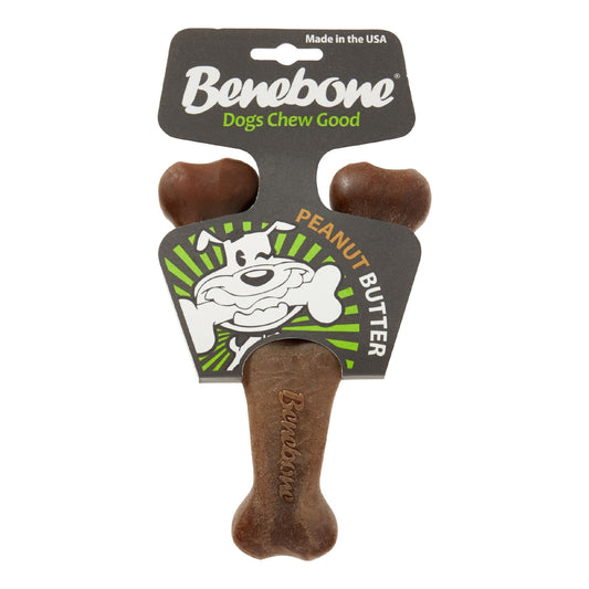 Benebone Wishbone Durable Dog Chew Toy for Aggressive Chewers  Real Peanut  Medium
