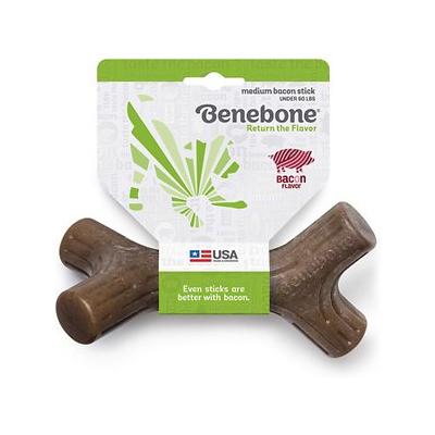 Benebone Bacon Stick Durable Dog Chew Toy for Aggressive Chewers  Real Bacon  Medium