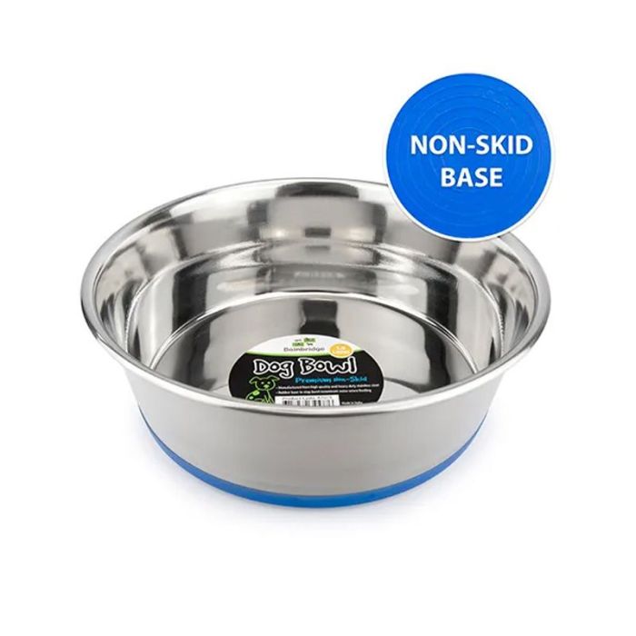 Bainbridge SS dog bowl non-skid Blue Bottom 2.8l