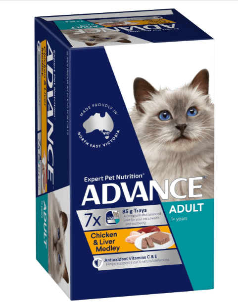 Advance Cat Adult Chicken & Liver Medley Trays 85g 7 Pack