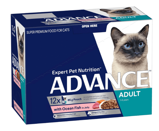 Advance Adult Cat Ocean Fish in Jelly Pouches 12pk