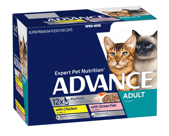 Advance Cat Multi Ocean/Chicken in Jelly Pouches 12pk