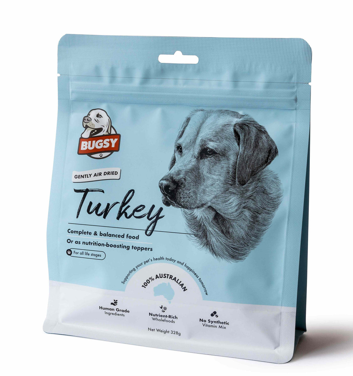 Bugsys Air-dried Complete Diet For Dogs Turkey 328g