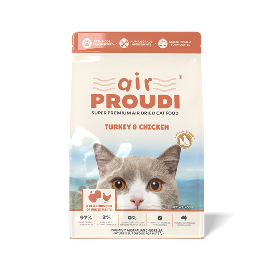 Airproudi Premium Air-dried Cat Food Turkey & Chicken 400g