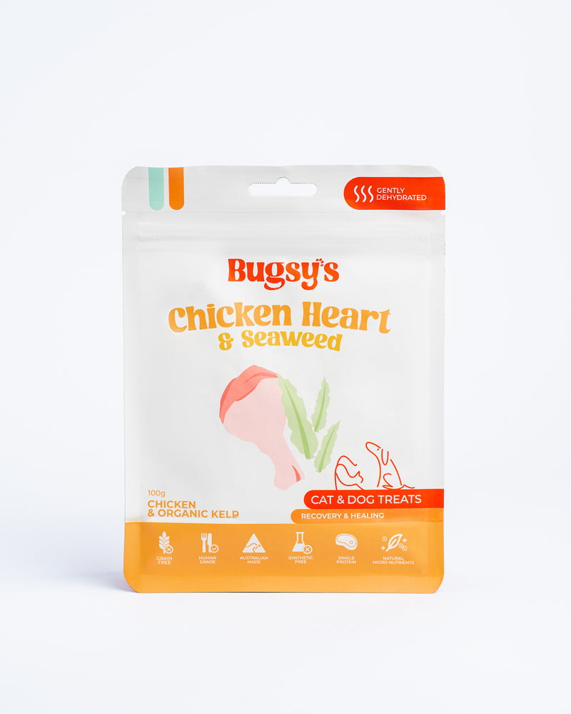 Bugsys Chicken Heart & Seaweed 100g