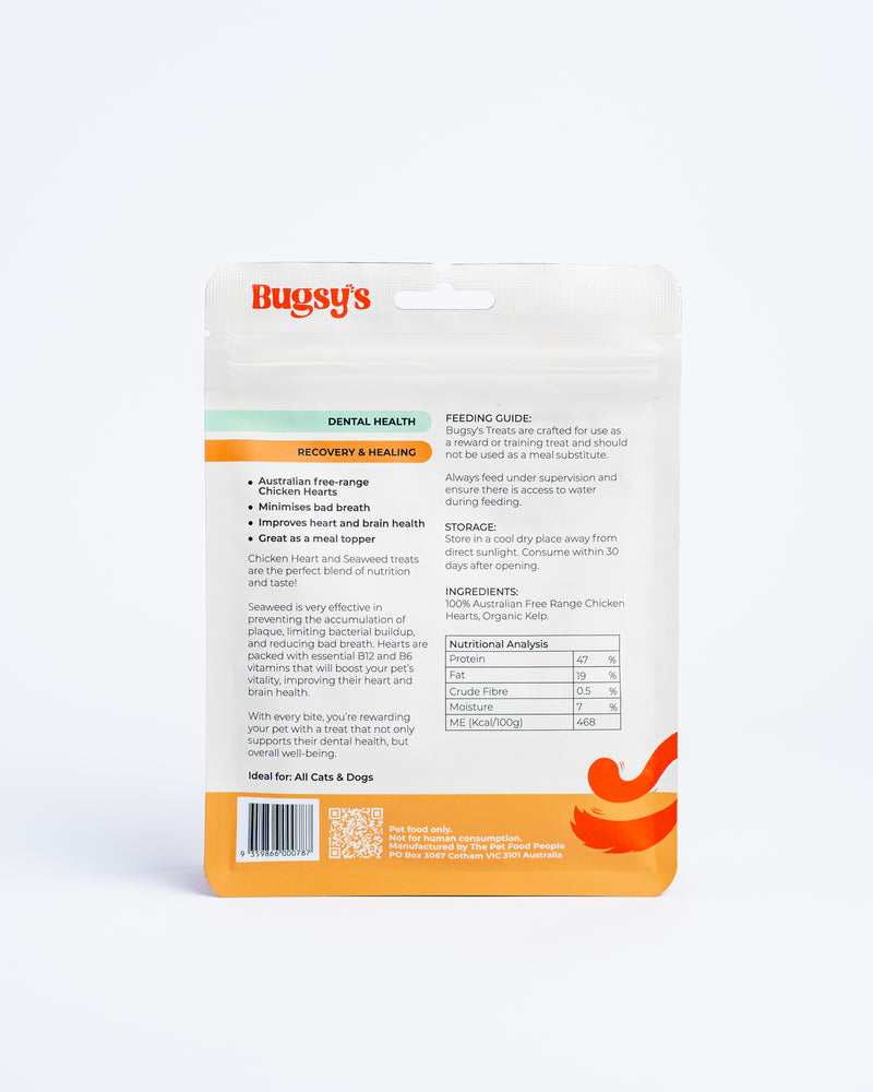Bugsys Chicken Heart & Seaweed 100g