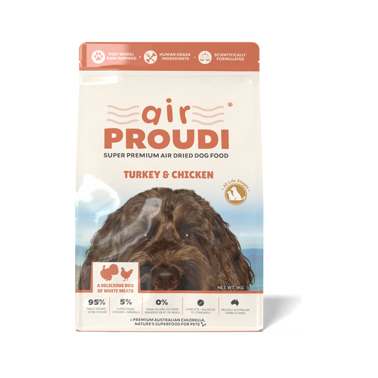 Airproudi Premium Air-dried Dog Food Turkey & Chicken 1 Kg
