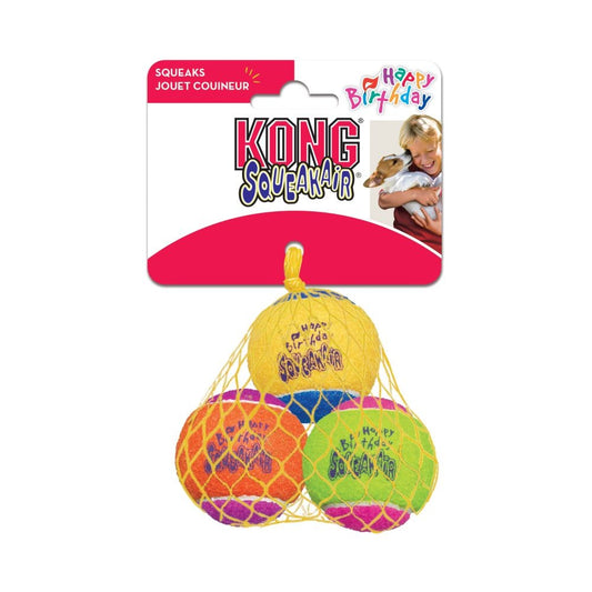 KONG Air Dog Birthday Ball Med 3pk