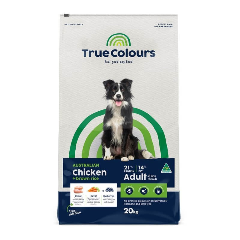 True Colours Dog Food Chicken & Brown Rice 20kg
