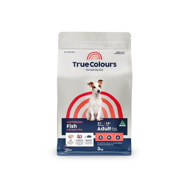 True Colours Dog Food Fish & Brown Rice 3kg