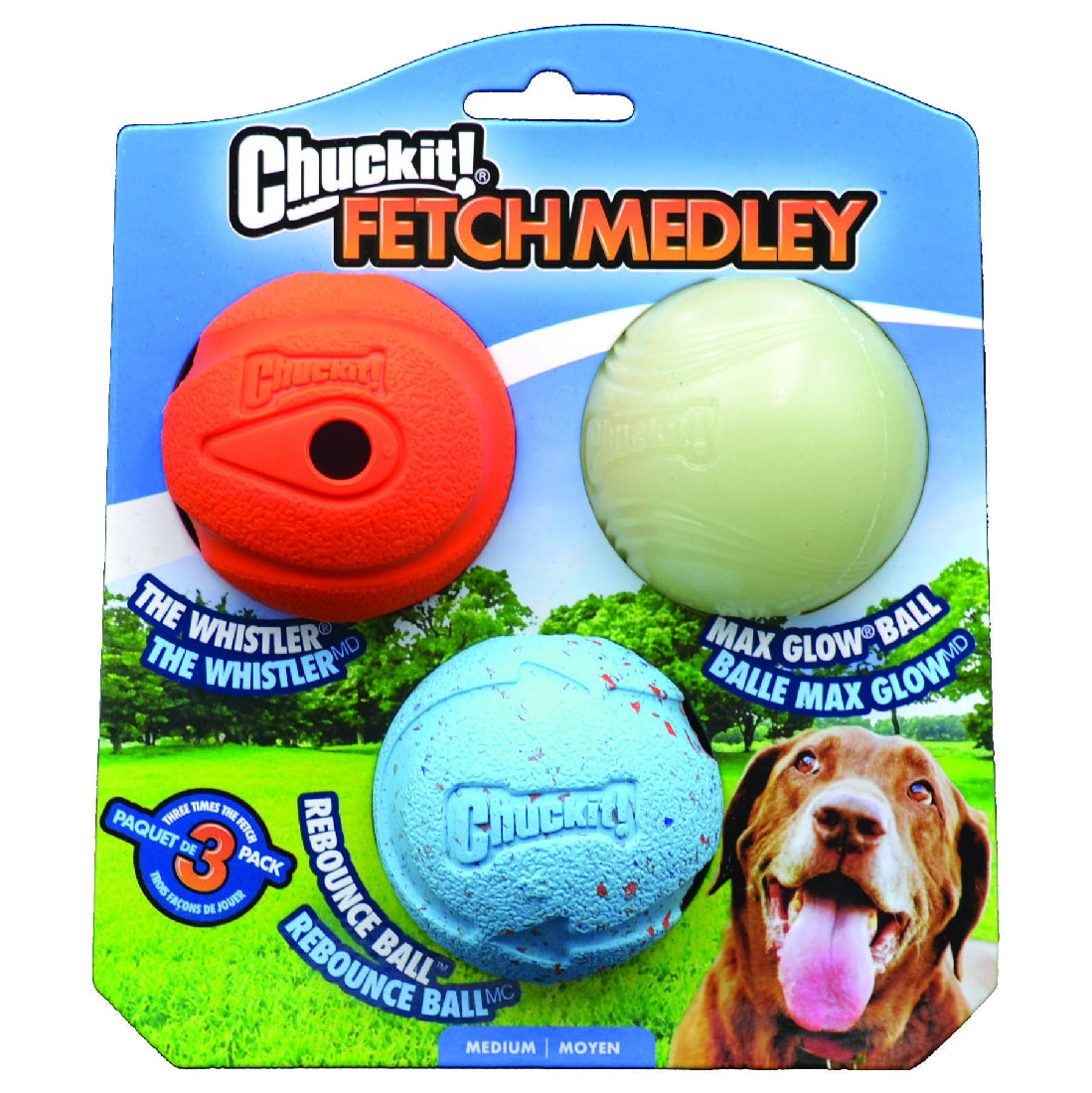 Chuckit! FETCH MEDLEY BALLS GEN1 Medium 6cm - 3pk