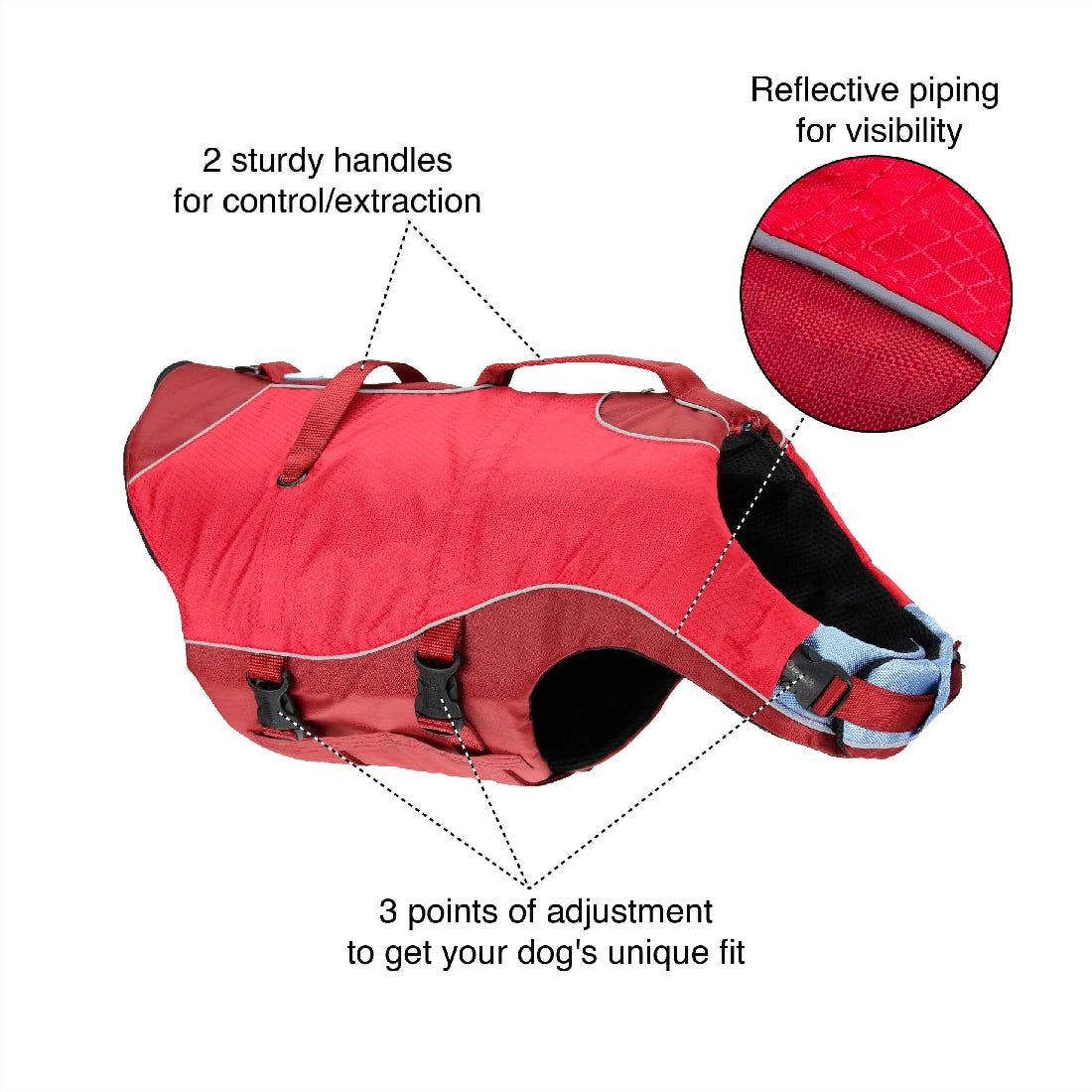 KURGO Life Jacket Surf 'n' Turf - Red Small