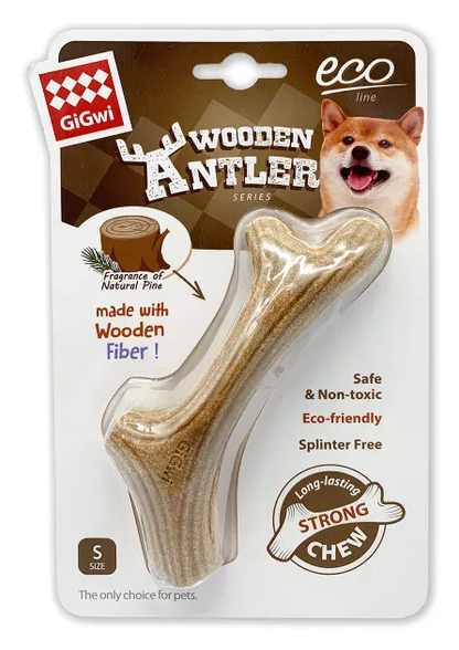 GIGWI DOG CHEW WOODEN ANTLER SMALL