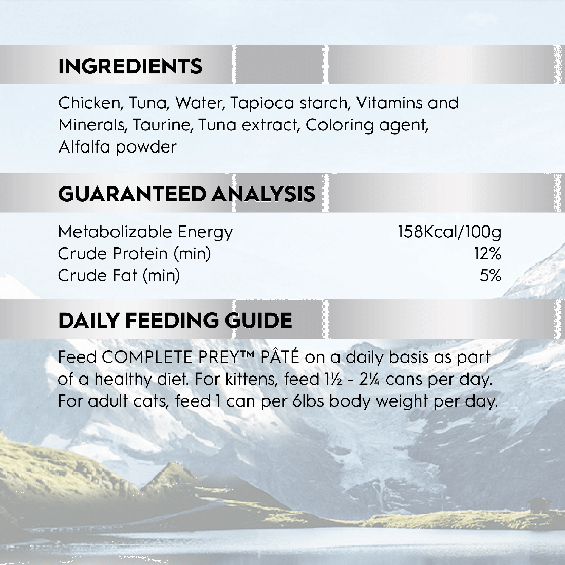 Trilogy Complete Prey Adult Wet Cat Food Pâté Wild Caught Tuna 85g