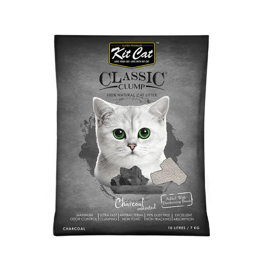 Kit Cat Bentonite Clump Litter Charcoal -7 Kg (10 Ltr)