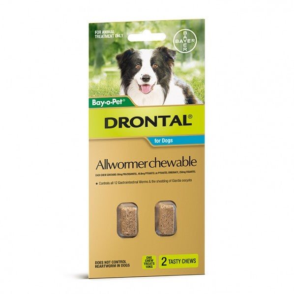 Drontal Awormer Chews 10kg 2pk