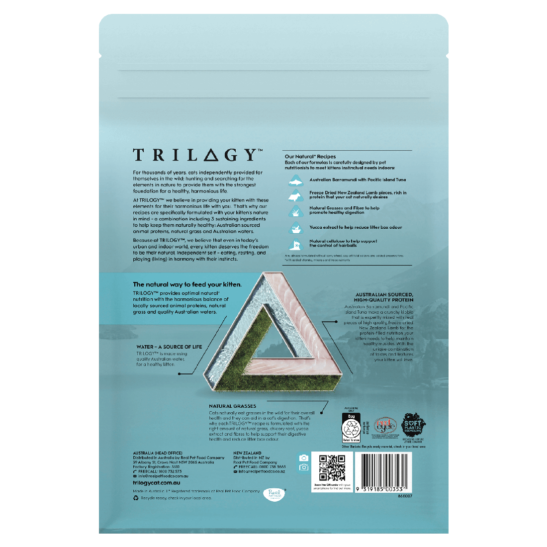Trilogy Dry Kitten Food Barramundi & Tuna 1.2Kg