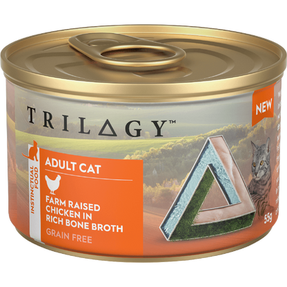 TRILOGY ADULT CAT FARM RAISED CHICKEN IN BONE BROTH 85G