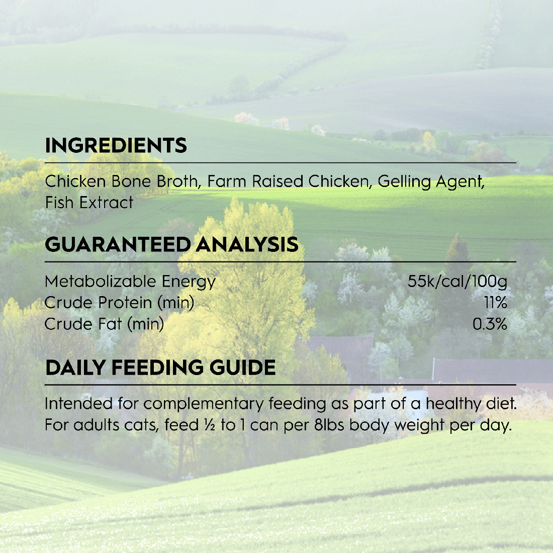 TRILOGY ADULT CAT FARM RAISED CHICKEN IN BONE BROTH 85G