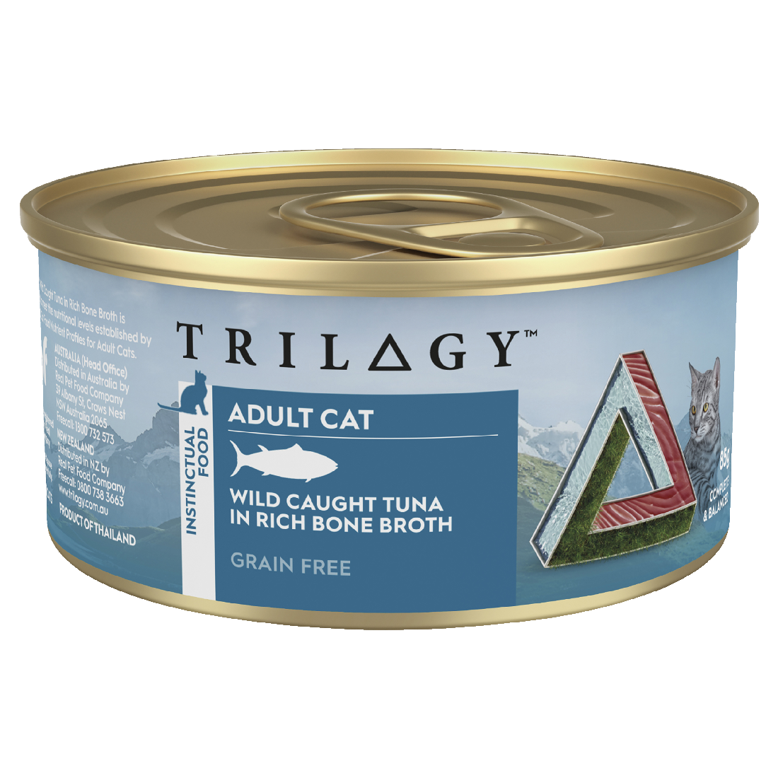 TRILOGY ADULT CAT WILD CAUGHT TUNA IN BONE BROTH 85G
