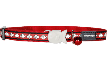 Red Dingo Cat Collar Reflective Fish Red