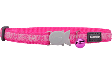Red Dingo Cat Collar Paw Impresions Hot Pink