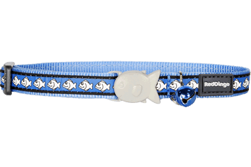 Red Dingo Cat Collar Reflective Fish Turquoise
